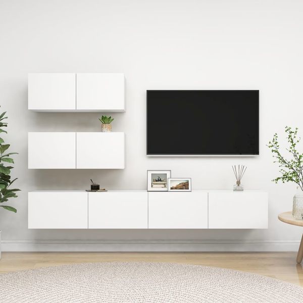 vidaXL 4-tlg. TV-Schrank-Set Weiß Spanplatte [3078711]