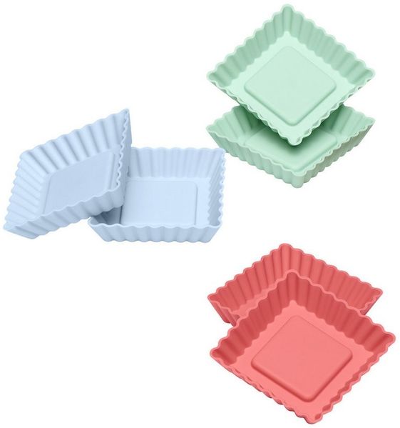 Lurch Backform Tortelett Quader Silikon 6er Set Pastelfarben Mix, (6-tlg)