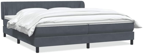 vidaXL Boxspringbett mit Matratzen Dunkelgrau 180x210 cm Samt 3317704