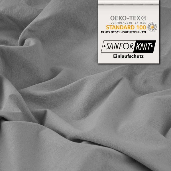 STUDIO Basic Spannbettlaken 100x200 cm, 100% gekämmte Baumwolle, Oeko-TEX 100, Markenqualität, Bettlaken Spannbetttuch Jersey 100x200 - Silber