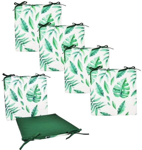 JACK Stuhlkissen JACK 4x Motiv Outdoor Wende Stuhlkissen 40x40 cm Lounge Kissen Lotus, Gartenkissen, Robust, Strapazierfähig, Wasserfest, Innen & Außen