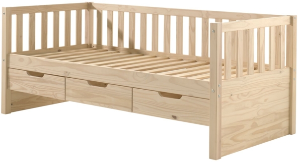 Kojenbett mit Schubladen Karena 211x98x86 Massivholz natur