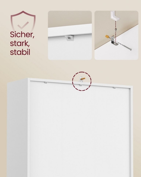 VASAGLE Bücherregal, Regal, Aufbewahrungsregal, mit 4 Fächern, Standregal, Würfelregal, für Wohnzimmer, Homeoffice, Esszimmer, wolkenweiß Bild 3