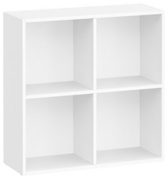 VASAGLE Bücherregal, Regal, Aufbewahrungsregal, mit 4 Fächern, Standregal, Würfelregal, für Wohnzimmer, Homeoffice, Esszimmer, wolkenweiß Bild 6