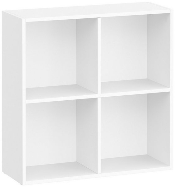 VASAGLE Bücherregal, Regal, Aufbewahrungsregal, mit 4 Fächern, Standregal, Würfelregal, für Wohnzimmer, Homeoffice, Esszimmer, wolkenweiß Bild 4