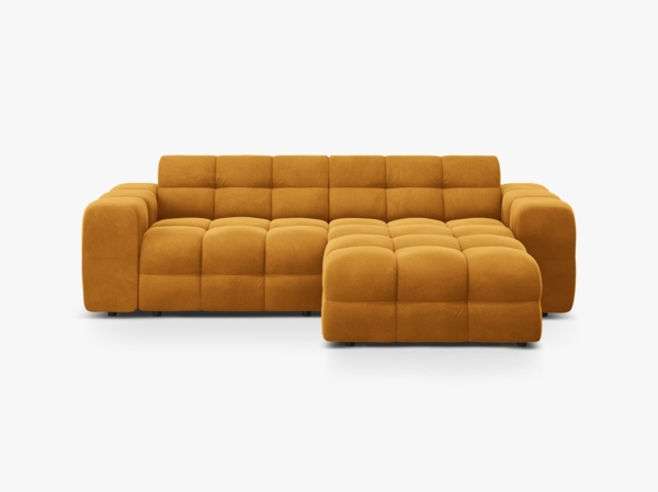 Micadoni Ecksofa Kendal 4-Sitzer Rechts Samt Senf