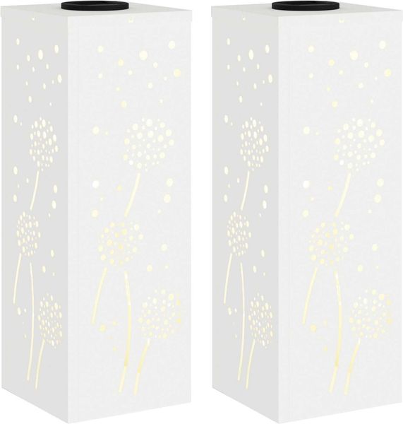 vidaXL Solar LED Weg Licht 2 pcs Weiß Kalt gewalzter Stahl 879766 Bild 2