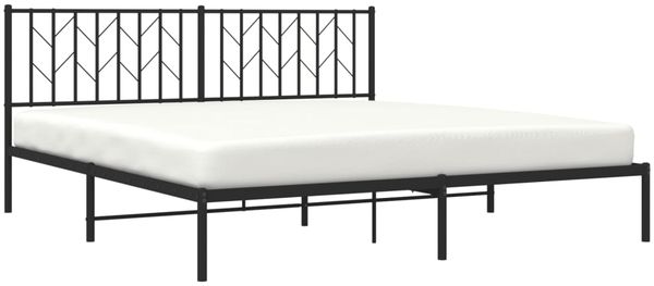 vidaXL Bettgestell mit Kopfteil Metall Schwarz 180x200 cm 374441 Bild 3