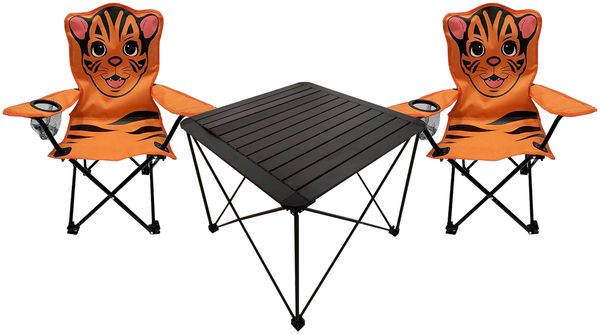 3tlg Kinder Campingmöbel Set Outdoor Campingstuhl Anglerstuhl Tisch