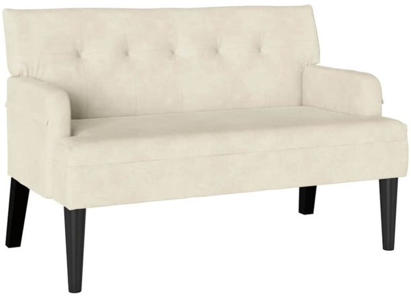 vidaXL Chesterfield Bank Creme 112 x 65,5 x 75 cm Samt 42019293