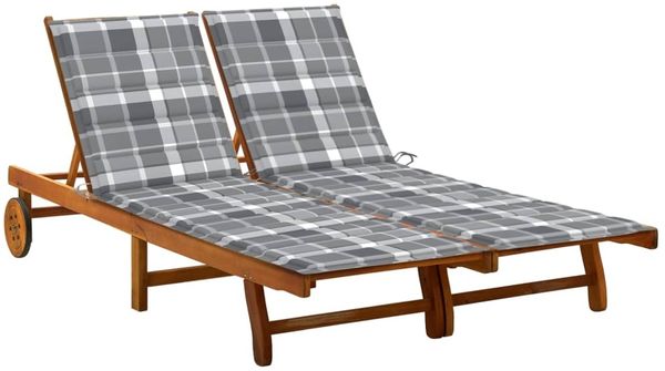 vidaXL 2-Personen-Sonnenliege mit Auflagen Akazie Massivholz 3061388