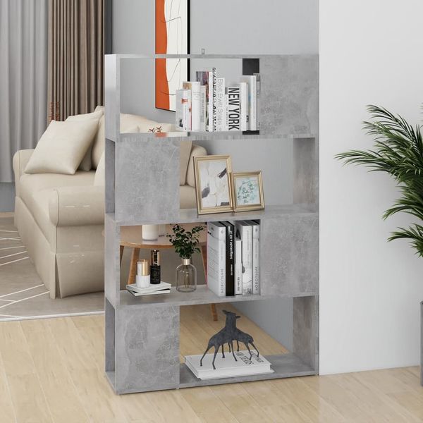 vidaXL Bücherregal Raumteiler Betongrau 80x24x124,5 cm Holzwerkstoff 809138