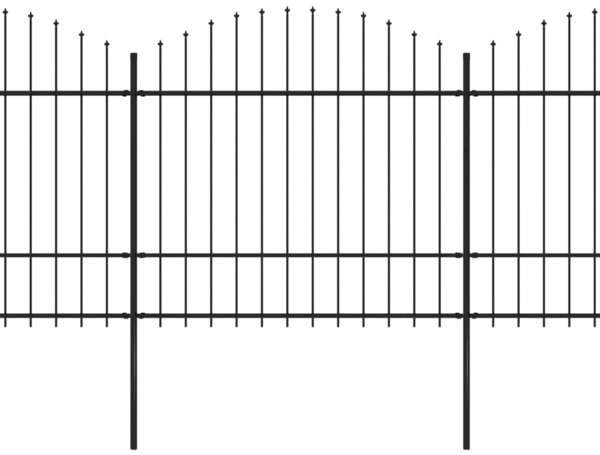 vidaXL Gartenzaun mit Speerspitze Stahl 1781,5 x 175 cm Schwarz 277748