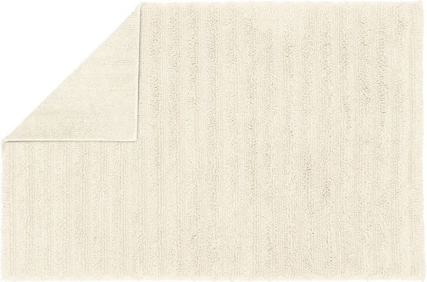 Kleine Wolke Badematte Yara, Höhe 5 mm, beidseitig nutzbar, fußbodenheizungsgeeignet, Baumwolle, rechteckig, Badteppich, Uni Farben, gestreift, waschbar