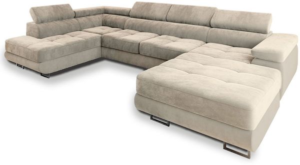 Masseno Ecksofa CASONE mit Schlaffunktion U-Form, Sofa mit Bettkasten