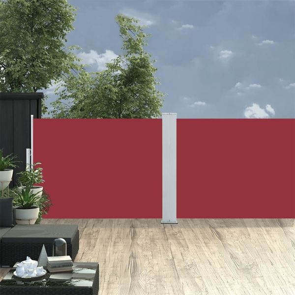vidaXL Ausziehbare Seitenmarkise Rot 120 x 1000 cm 48483