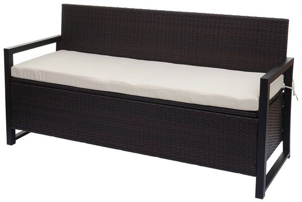 MCW Sitzbank MCW-F39-3, Staufach inkl. wasserabweisendem Bezug, Kissenbezug mit Reißverschluss