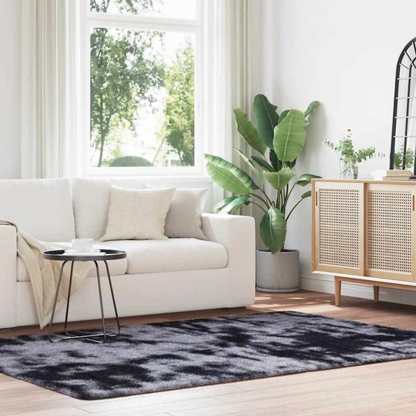 vidaXL Teppich Shaggy Hochflor NAVARRA Dunkelgrau 160x230 cm Polyester 4102840