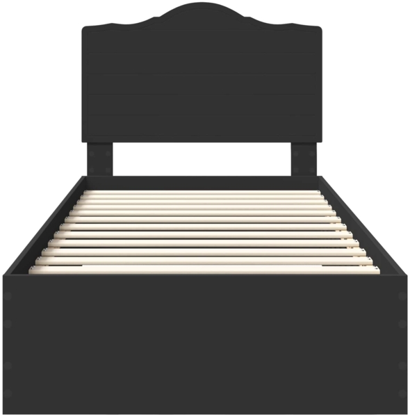 vidaXL Bettrahmen mit Kopfteil Schwarz 100x200 cm Holzwerkstoff 3413640 Bild 6