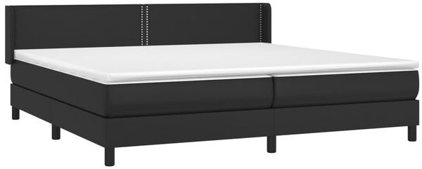 vidaXL Boxspringbett mit Matratze Schwarz 200x200 cm Kunstleder, Härtegrad: H2 [3130739] Bild 3