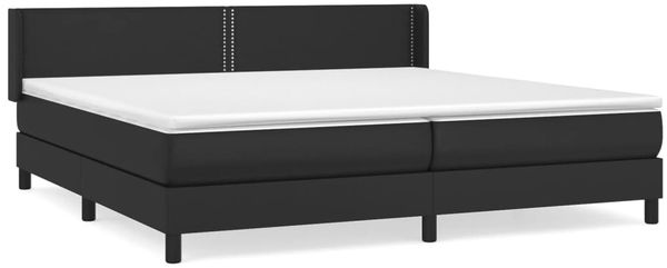 vidaXL Boxspringbett mit Matratze Schwarz 200x200 cm Kunstleder, Härtegrad: H2 [3130739] Bild 2