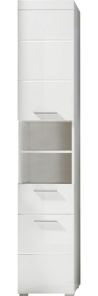trendteam smart living - Hochschrank Badezimmerschrank - Bad - Amanda - Aufbaumaß (BxHxT) 37 x 190 x 31 cm - Farbe Weiß Hochglanz - 139310101