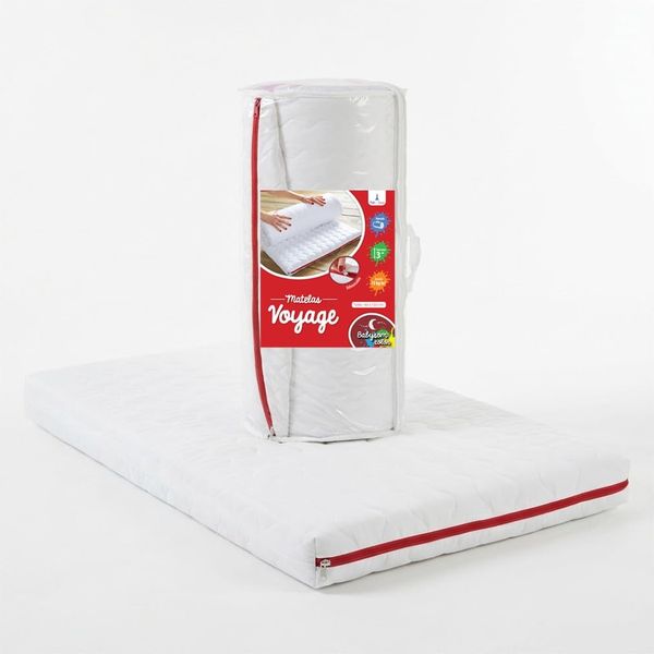 Babysom - Reisebettmatratze - Kindermatratze | Babymatratze gerollt - 60x120 cm - Atmungsaktiv - Bezug abziehbar - Luftdurchlässiger Kaltschaum