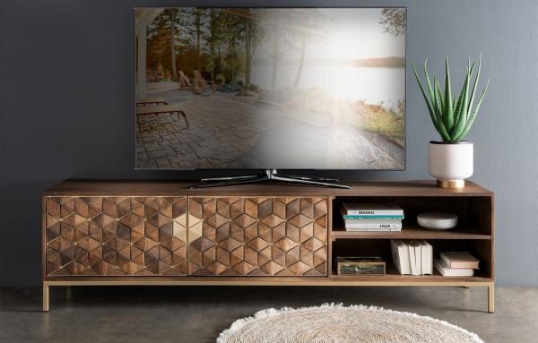 TV Element 190x50cm "Assuan" Mango & Metall goldfarbig WZ-0462