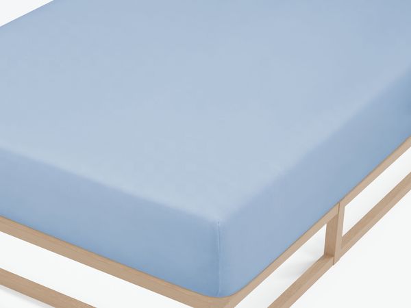 biberna Feinjersey-Spannbetttuch 0077144, eisblau, 1x 90x190 cm - 100x200 cm