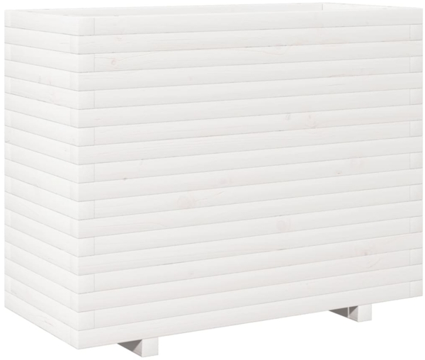 vidaXL Pflanzkübel Weiß 90x40x72,5 cm Massivholz Kiefer 3282595