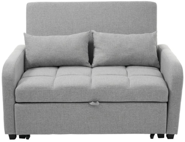 HAUSS SPOLE Schlafsofa mit verstellbarem Rückenteil Sofa, Ideal für kleine Wohnungen, Grau, Komfort-Sofa-Bett, Polstersofa, Schlafsofa 1 Teile, aus Baumwoll-Leinen, 110x180 cm Schlafbereich