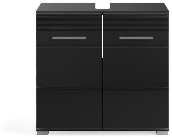 furnling Waschbeckenunterschrank Helsinki 2 Türen, 2 Fächer, Badschrank, Badmöbel, Unterschrank, 60 cm breit