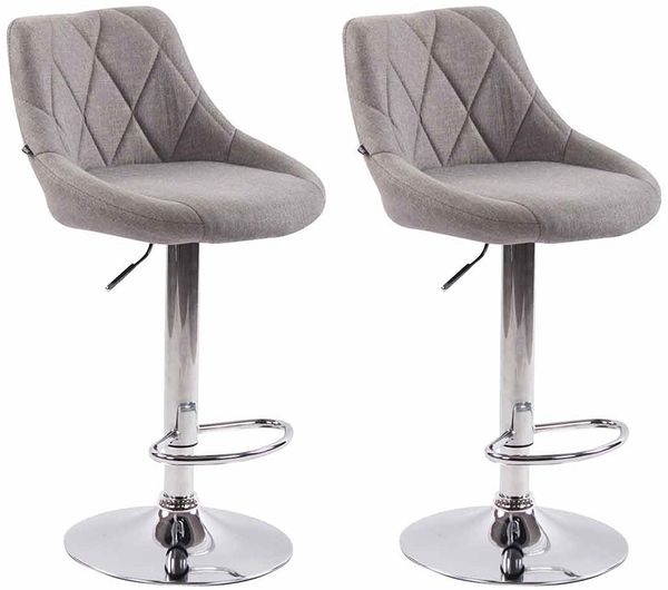 2er Set Barhocker Lazio Stoff, grau