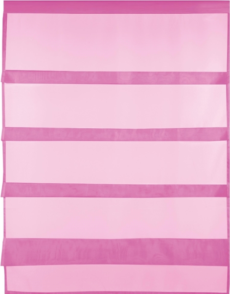 Transparente Bistrogardine Raffoptik mit Stangendurchzug in Voile, schlicht und modern in vielen verschiedenen Farben erhältlich (80x110 cm / pink - fuchsia)