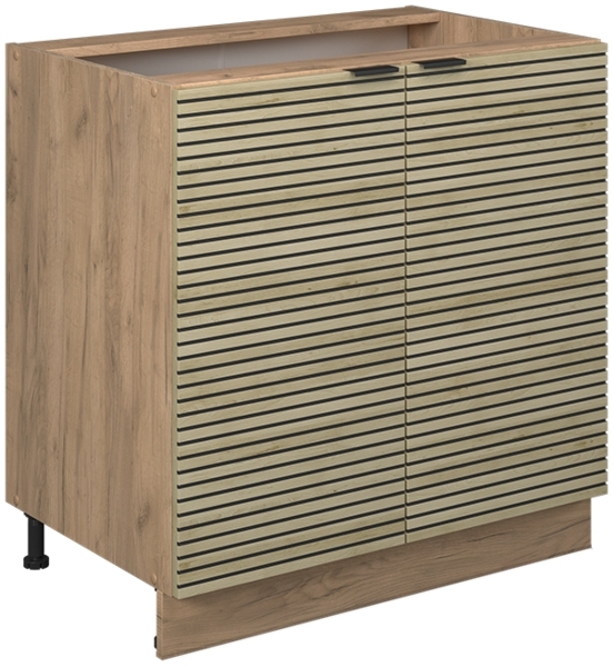 Küchenunterschrank Fame-Line Eiche Paneel 80 cm mit Regal, ohne Arbeitsplatte Vicco