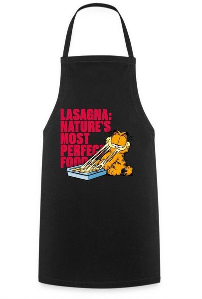 Spreadshirt Kochschürze Garfield Lasagne Das Perfekte Essen Kochschürze, (1-tlg)