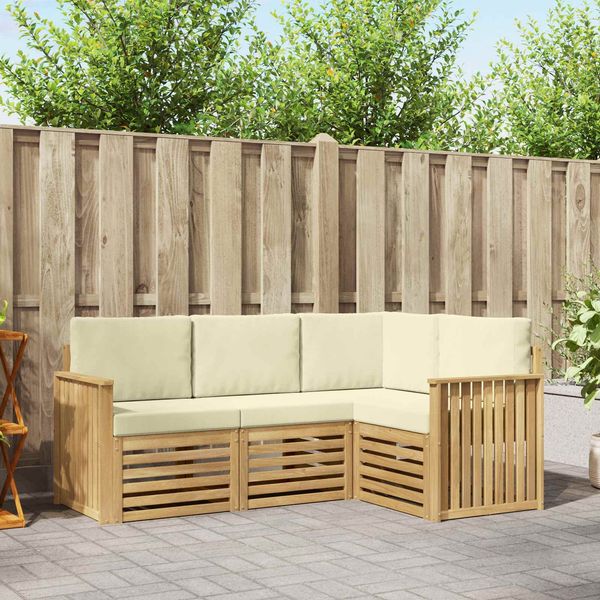 vidaXL Sofagarnituren 4 pcs Weiß und Creme 187,5 x 128,5 x 73 cm 3391750