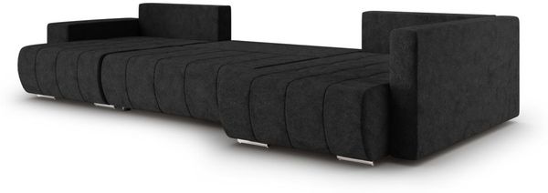 Wohnlandschaft Schlafsofa ARMANDA in Stoff Blur Schwarz langer Schenkel Rechts Bild 3