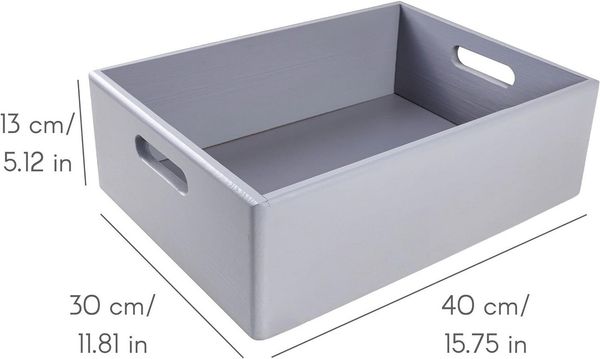 Creative Deco Holzkiste XXL Obstkiste Korb 40x30x13cm (1cm) mit Griffen ohne Deckel, mit Griffen, ohne Deckel