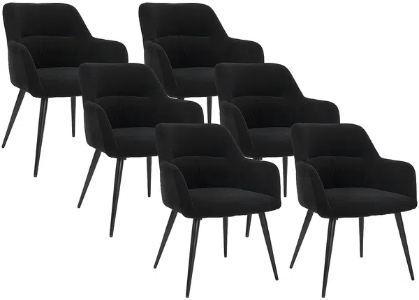 Vente-unique - HEKA Stuhl Stoff Schwarz - B 61 cm x H 78 cm x L 59,5 cm Bild 4