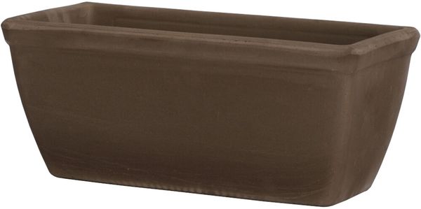 Balkonkasten glatt umbra ca. 30×16×14 cm – schlichter Pflanzkasten mit Drainageloch für Blumen und Kräuter geeignet für Balkon Fensterbank und Terrasse