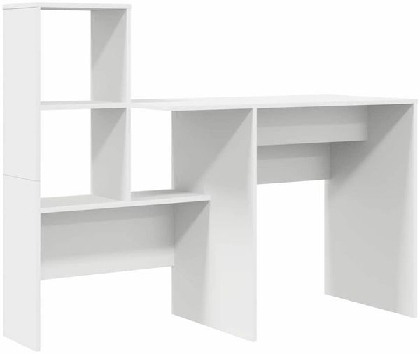 vidaXL Schreibtisch mit Regal Weiß 131,5 x 50 x 106,5 cm Holzwerkstoff 3337265 Bild 5