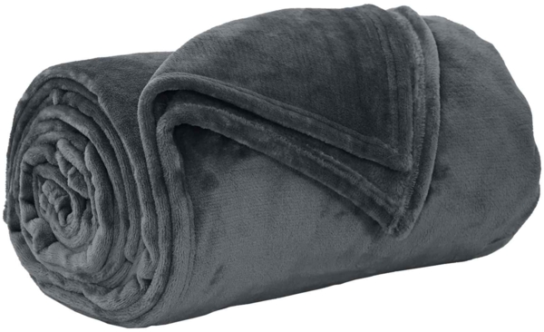 vidaXL Überwurfdecke Dunkelgrau 150 x 200 cm Fleece 42016766
