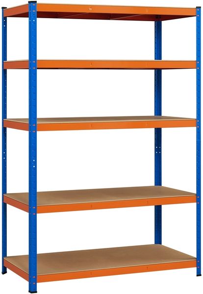 Yaheetech Schwerlastregal, Lagerregal Werkstattregal Kellerregal, Stahl blau orange, 180 x 120 x 60 cm