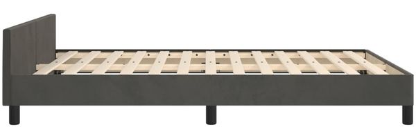vidaXL Bettgestell mit Kopfteil Samt Dunkelgrau 140x190 cm, Härtegrad: H2 [3125813] Bild 7