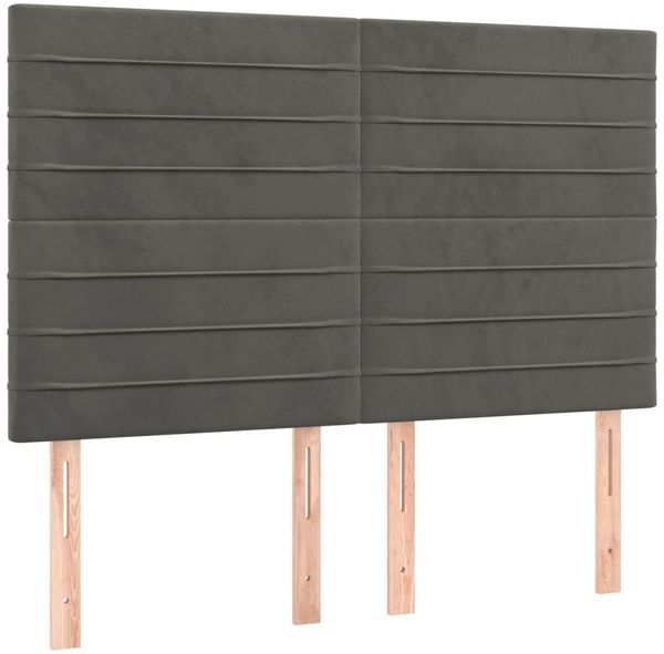 vidaXL Bettgestell mit Kopfteil Samt Dunkelgrau 140x190 cm, Härtegrad: H2 [3125813] Bild 8