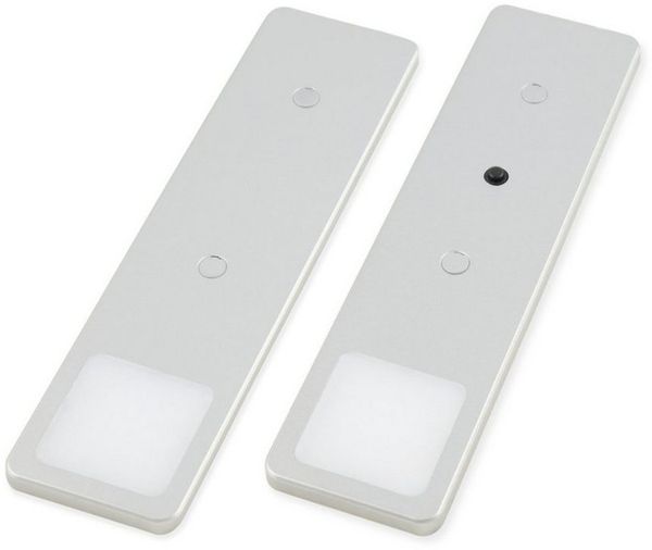 kalb LED Unterbauleuchte LED Unterbauleuchte Solid2, SET silbergrau, mech. Schalter, 3W, 2er Set neutralweiß, warmweiß/neutralweiß