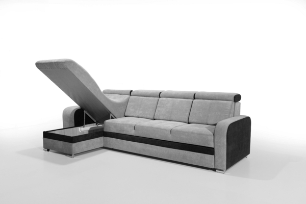 robin 'Bristol' Ecksofa mit Schlaffunktion und verstellbare Kopfstützen, Strukturstoff beige / braun, 169 x 315 x 95 cm Bild 3