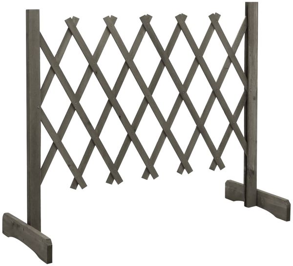 vidaXL Garten-Rankzaun Grau 120x60 cm Massivholz Tanne 314823 Bild 2
