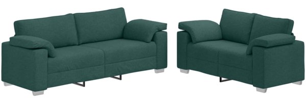vidaXL Sofa Set 2 pcs Dunkelgrün 219 x 77 x 82 cm Stoff 3324745